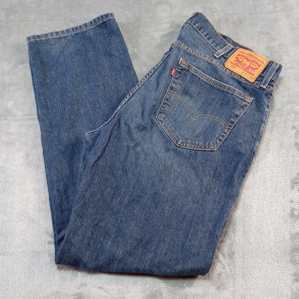 Levi's 559 Jeans Relaxed Straight Mens Sz 40 x 33 Dark Wash Stretch Comfort